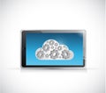 Cloud computing and tablet illustration design Royalty Free Stock Photo