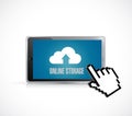 cloud computing tablet. online storage concept