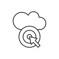 Cloud computing, target, SEO icon. Simple line, outline vector elements of commerce icons for ui and ux, website or mobile Royalty Free Stock Photo