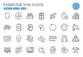 Cloud computing, Teamwork questions and Tractor line icons. For website, printing and application. Vector
