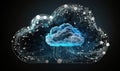 Cloud computing technology. Beautiful colorful illustration. style. Generative AI Royalty Free Stock Photo