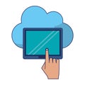 Cloud computing technology blue lines Royalty Free Stock Photo