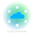 Cloud Computing technology business vector icon. Internet online storage concept. Network access on demand Royalty Free Stock Photo