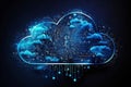 Cloud computing technology on circuit board, Generative AI illustrations Royalty Free Stock Photo