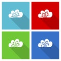 Cloud computing, technology, circuit, data icon set, flat design vector illustration in eps 10 for webdesign and mobile Royalty Free Stock Photo