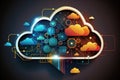 Cloud computing technology concept background created by generative AI Royalty Free Stock Photo