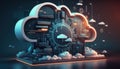 Cloud computing technology concept background, digital Royalty Free Stock Photo