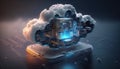 Cloud computing technology concept background, digital Royalty Free Stock Photo