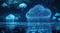 Cloud computing technology concept background. Generative AI Royalty Free Stock Photo