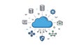 Cloud Computing Technology Concept Data, Security, Network, and Services Integration Royalty Free Stock Photo