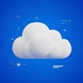 Cloud computing technology concept with digital icons on blue background Royalty Free Stock Photo