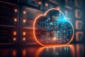 Cloud computing technology concept.generative ai Royalty Free Stock Photo