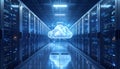 Cloud Computing Technology Concept in Modern Data Center Server Room Royalty Free Stock Photo