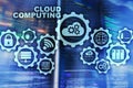 Cloud Computing, Technology Connectivity Concept on server room background Royalty Free Stock Photo