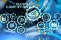Cloud Computing, Technology Connectivity Concept on server room background. Royalty Free Stock Photo