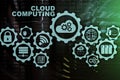 Cloud Computing, Technology Connectivity Concept on server room background. Royalty Free Stock Photo