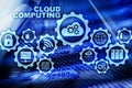 Cloud Computing, Technology Connectivity Concept on server room background. Royalty Free Stock Photo