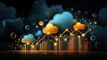 Cloud Computing Technology with Data Analytics Visualization and Growth Concept Royalty Free Stock Photo