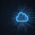 Cloud Computing Technology. Futuristic Digital Cloud Network. Beautiful. Royalty Free Stock Photo