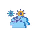cloud computing technology with gear pinions Royalty Free Stock Photo