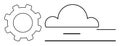 Cloud Computing and Technology Gear Symbol Infrastructure and Digital Integration Royalty Free Stock Photo