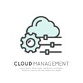 Cloud Computing Technology, Hosting, Cloud Management, Data Security, Server Storage, Api, Mobile and Desktop Memory Royalty Free Stock Photo