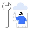 Cloud Computing Technology with Human Interaction and Tool Symbol Concept Royalty Free Stock Photo
