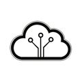 Cloud Computing Technology Icon with Circuit Board Connection in Isolated Vector Format Royalty Free Stock Photo