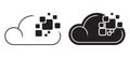 Cloud computing technology icon isolated with white background. Vector illustration element Royalty Free Stock Photo