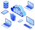 Cloud Computing Technology Isometric Royalty Free Stock Photo