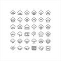 Cloud Computing Technology Line Icons Set Royalty Free Stock Photo