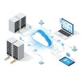 Cloud computing technology network server laptop internet connection Royalty Free Stock Photo