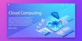 Cloud Computing technology, Server Network mainframe isometric concept.Web template design.vector illustration Royalty Free Stock Photo