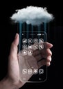 Cloud computing technology with smartphone Royalty Free Stock Photo