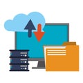 Cloud computing and technology symbols Royalty Free Stock Photo