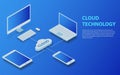 Cloud computing technology users network configuration vector illustration Royalty Free Stock Photo