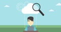 Cloud computing technology vector illustration.