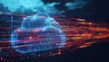 Cloud computing transfer big data on internet. futuristic digital technology Royalty Free Stock Photo