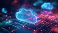 Cloud computing transfer big data on internet. futuristic digital technology Royalty Free Stock Photo