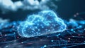 Cloud computing transfer big data on internet. futuristic digital technology Royalty Free Stock Photo