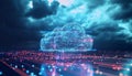 Cloud computing transfer big data on internet. futuristic digital technology Royalty Free Stock Photo