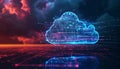 Cloud computing transfer big data on internet. futuristic digital technology Royalty Free Stock Photo