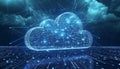 Cloud computing transfer big data on internet. futuristic digital technology Royalty Free Stock Photo