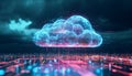 Cloud computing transfer big data on internet. futuristic digital technology Royalty Free Stock Photo