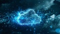 Cloud computing transfer big data on internet. futuristic digital technology Royalty Free Stock Photo