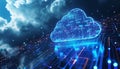 Cloud computing transfer big data on internet. futuristic digital technology Royalty Free Stock Photo