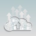 Cloud Computing-Upload cloud social network. Royalty Free Stock Photo