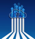 Cloud Computing-Upload cloud social network. Royalty Free Stock Photo