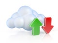 Cloud computing upload download 3d concept Royalty Free Stock Photo