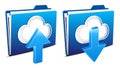 Cloud computing upload and download icons